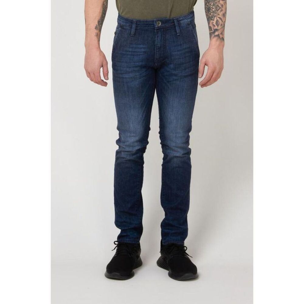 Gas Cotton Slim Fit Jeans Men Blue Bottoms